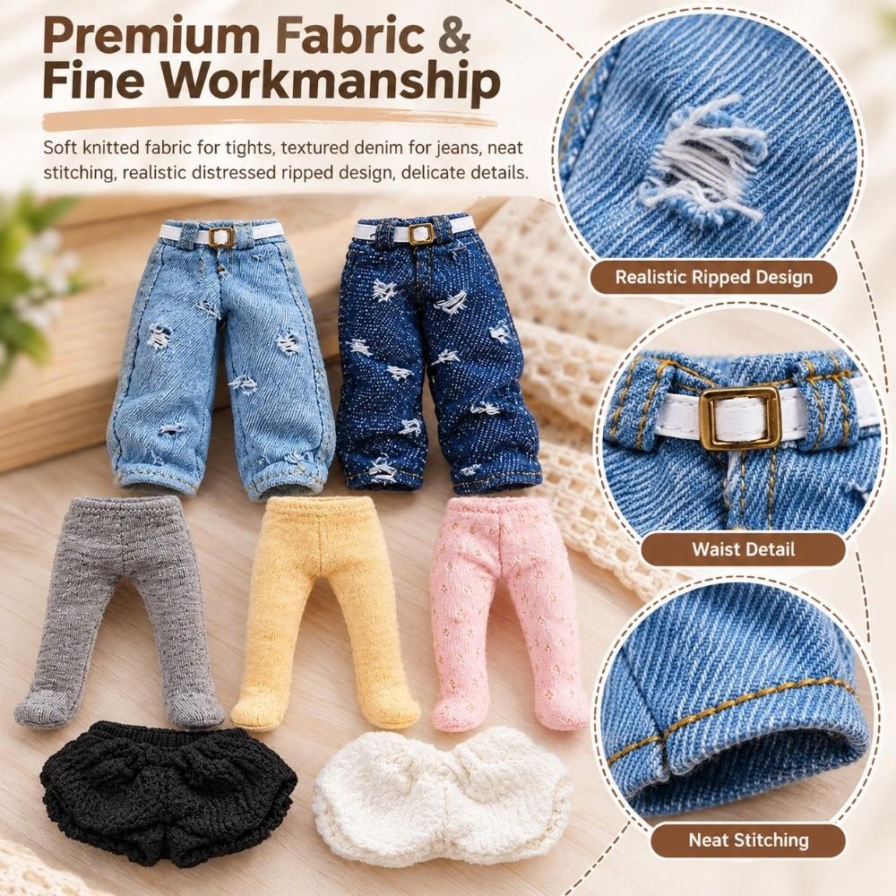 Solid Color Lantern Pants Dress Up Socks Pants  For 1/12 Bjd Doll/for 1/11 OB11&ymy Model Toys