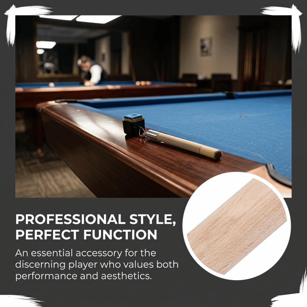 2pcs Wood Grain Handle Billiard Chalk Holder Cap with Chain Pool Cue Tool Snooker Practice