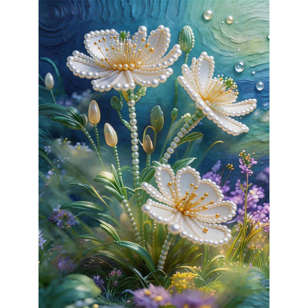 5D Безрамная Жемчужная Картина Лотос Сделай Сам Ручная Работа Липкий Алмаз Творческий Холст Картина Декор Спальни Гостиной Настенная Картина 30x40cm