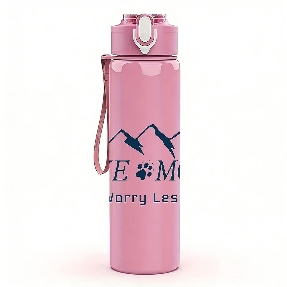 1PC Hike More Mountain Scene 750ml Color Plastic Sports Water Bottle Leakproof Flip Straw Lid Suitable for Sports Office Home Use