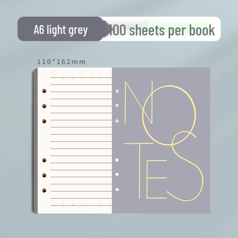 A6 Refillable Notebook: 6-Hole Lined A5 Pages