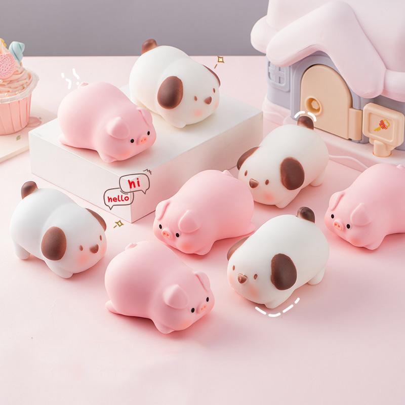 Pig Dog Anti Stress Toys Flour Stress Ball Cute Cartoon Animal Squishy Squeeze Vent Balls Stress Relief Pinch Toy Kids Doll Gift