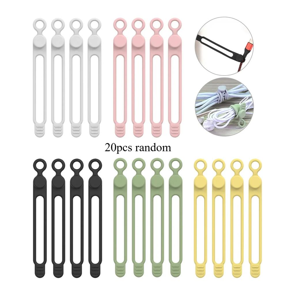 5/10/20 Silicone Cable Ties,Cord Organizer,Cable Straps,Reusable Cord Ties,Travel Cable Organizer ,Cute Elastic Tie, Wire Ties