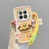 KEYSION Cartoon Cute Plush Embroidery Case for Redmi Note 15 Pro 5G 15 4G with Lanyard Silicone Shockproof Phone Cover for Xiaomi POCO M8 5G
