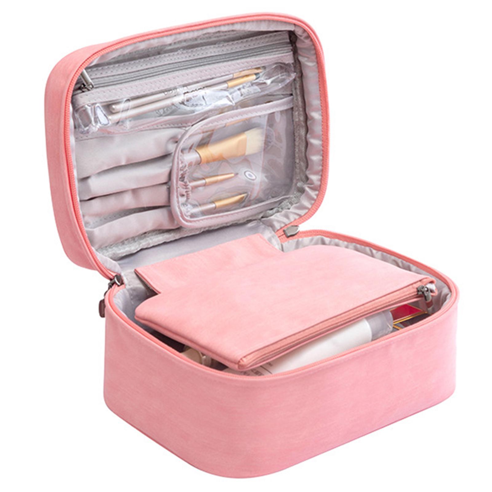 

Портативная косметичка для женщин, косметичка, дорожный органайзер, туалетная сумка для ванной, сумка для мытья и хранения косметики для ежедневного использования розовый