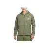 Nike Solid Color Hooded Zipper Casual Long Sleeve Sweatshirt Men Sweatshirt Green FN3057-222