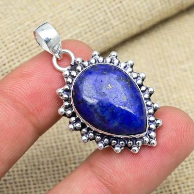 Pietra Preziosa Lapislazzuli Argento Sterling 925 Fatto a Mano Meraviglioso Ciondolo Gioiello per Regalo della Festa della Mamma