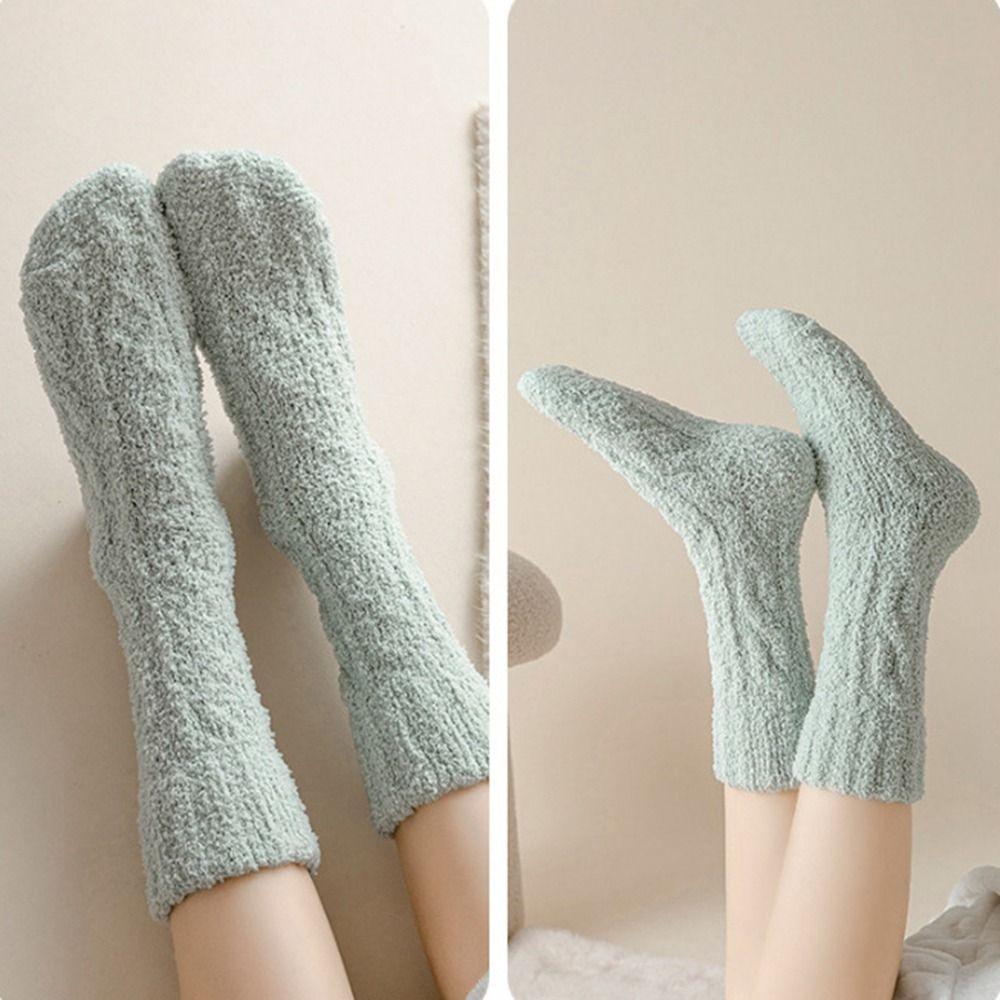 Socks Thickened Sleeping Socks Middle Tube Socks Coral Velvet Socks Women Hosiery Floor Socks