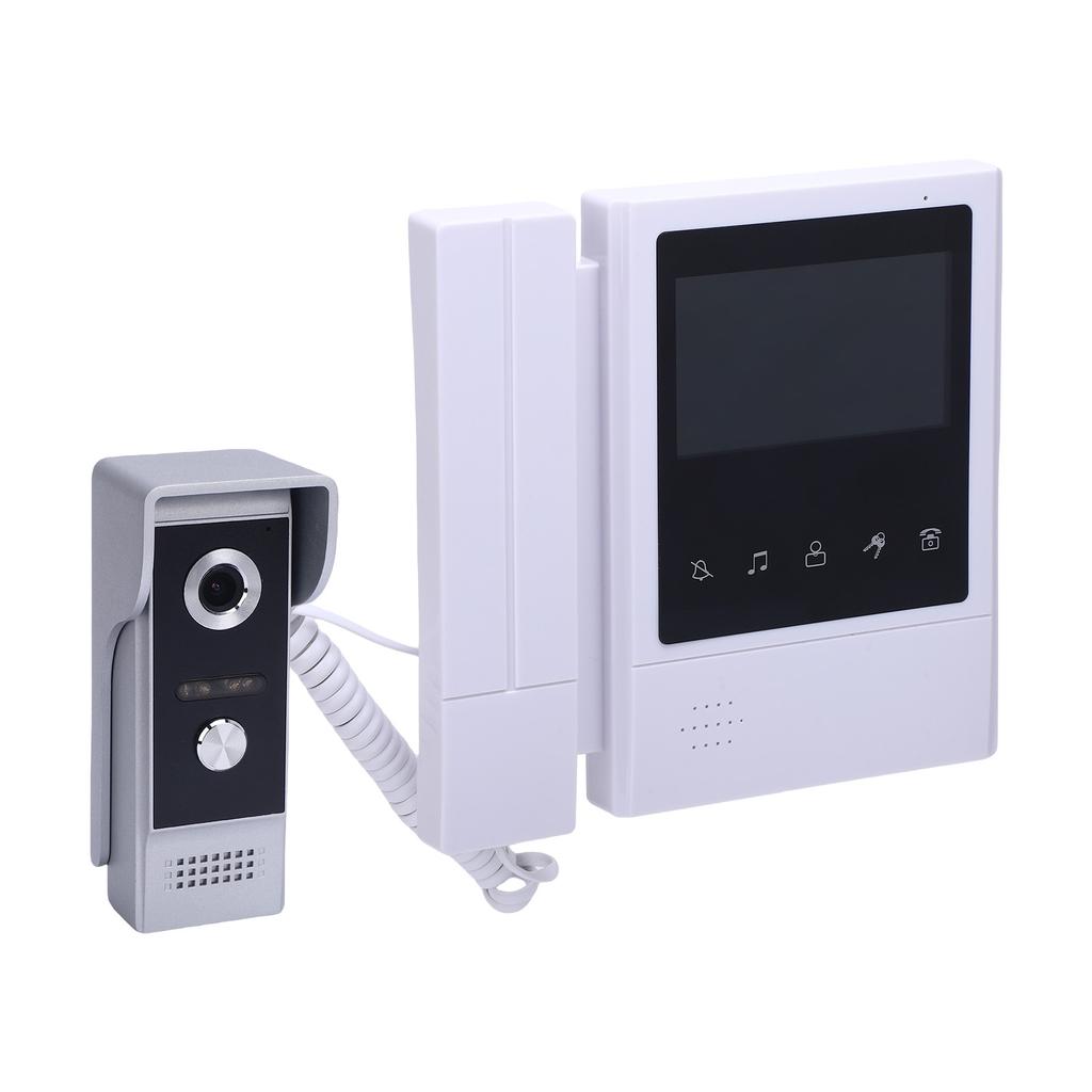 Video Door Phone System 4.3 Inch Touch Monitor Wired Video Intercom Doorbell Kits Telephone Style Door Intercom