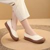 New Top‑Layer Cowhide Mom Slip‑on Shoes, Retro Shallow Mouth Flat Loafers, Anti‑Slip Wear‑Resistant Soft‑Sole Comfort Women Shoes SA‑7022