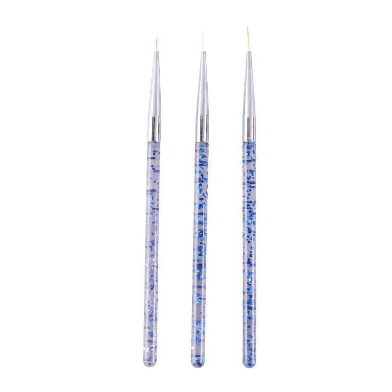 

Набор из 3 акриловых ручек с блестками для рисования линий, окрашенных звеньев цепочки, цветочной ручки для рисования, кисти для ногтей