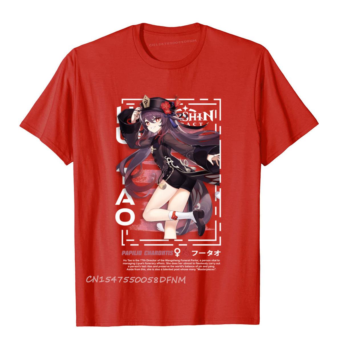 

Genshin Impact Hu Tao Streetwear Men s New Design Camisa Tops Tees Premium Cotton T Shirt Cool L