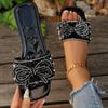 Fashion Women Luxury Flats Slippers Summer Designer Brand Beach Sandals Ladies Flat Open-toe Pearl Bow Shoes Slides