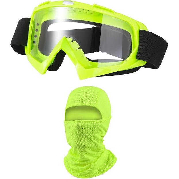 Dirt Bike Goggles ATV Off-Road Riding Motorcycle Motocross Glasses With Sun UV Protection Balaclava Full Face Cover