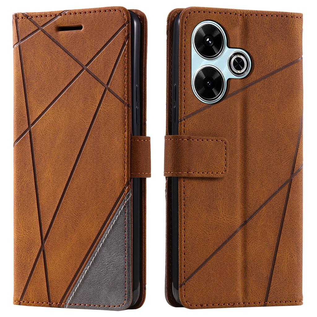 Leather Case for Xiaomi Redmi 13 5G/4G/Poco M6 4G/Redmi Note 13R 5G Splicing Wallet Phone Cover