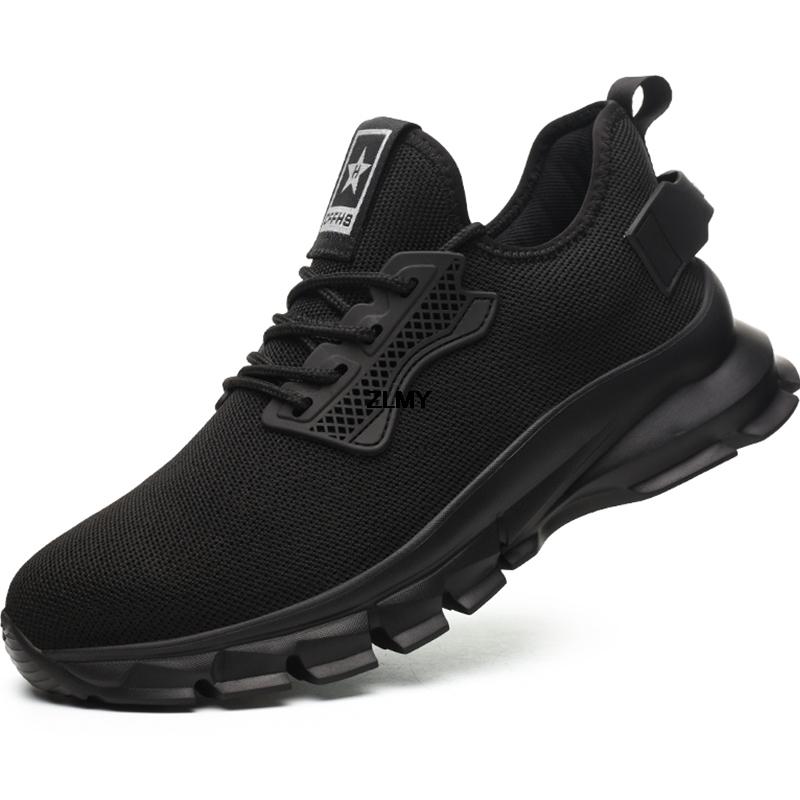 ZLMY New Safety Shoes Men Lightweight Steel Toe Sneakers Puncture Proof Comforty Work Safety Boots Man Construction Work Shoes