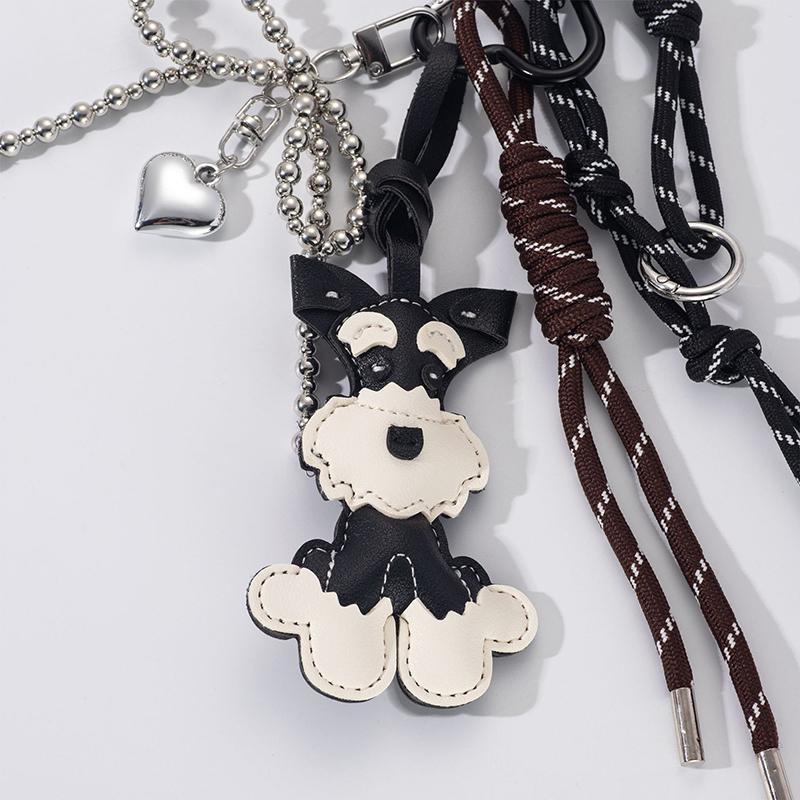 Yogodlns New Cute Puppy Shape Bow Handbag Pendant Fashion Woven Rope Versatile Backpack Pendant Versatile Bag Parts Accessories