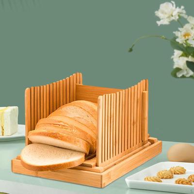 Bamboo Bread Slicer - Precision Cutting Tool for Homemade Loaves