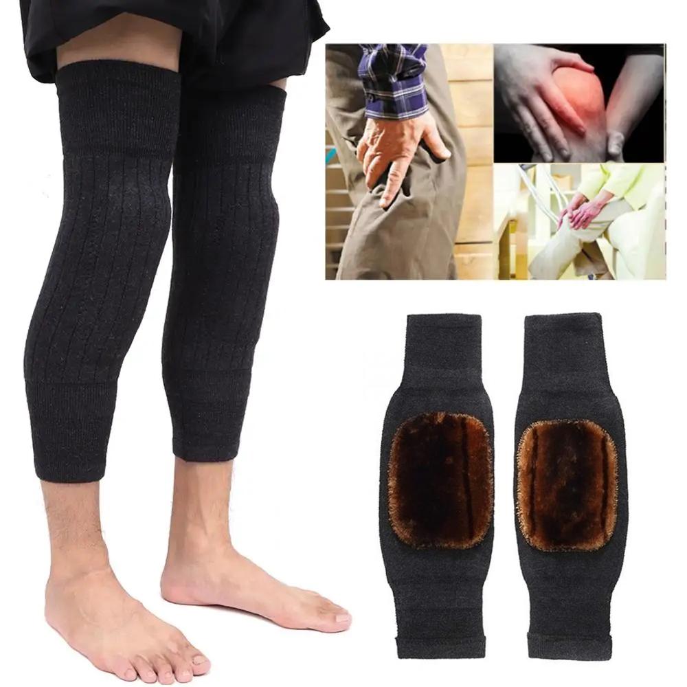 Byepain 1Pair Unisex Cashmere Wool Knee Brace Pads Winter Warm Thermal Knee Warmers Sleeve For Women Men