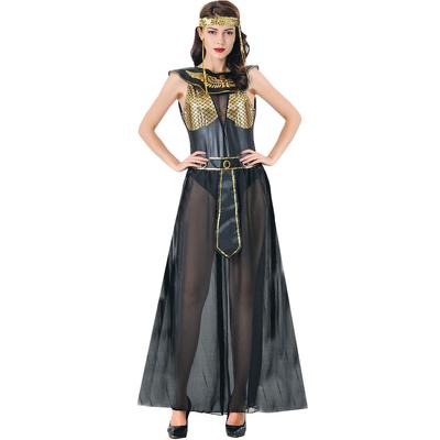 Halloween Greek Muse Cleopatra Costume, European and American Women's PU Leather Patent Leather Stage Performance Suit
