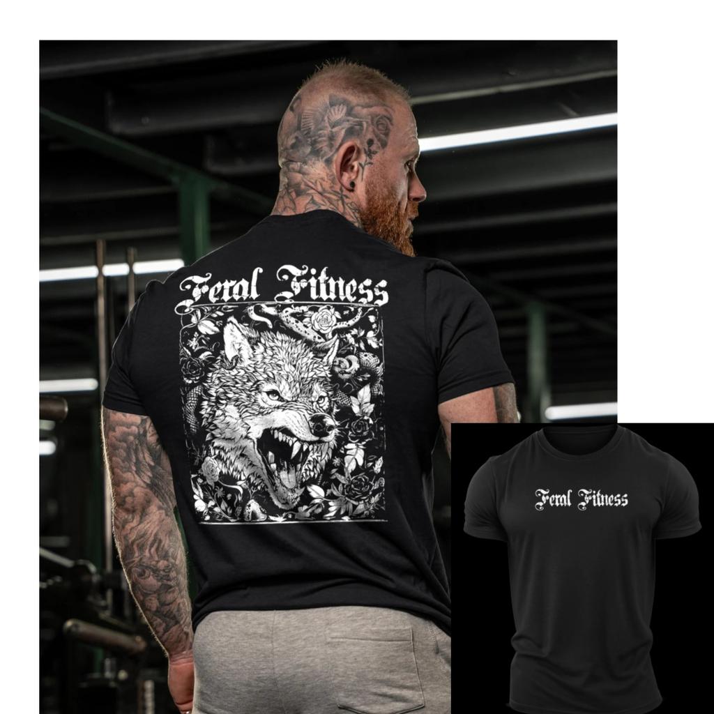Feral Fitness Bear Fitness Training Gym Leisure TShirt Mens and Womens Luxury Brand Top