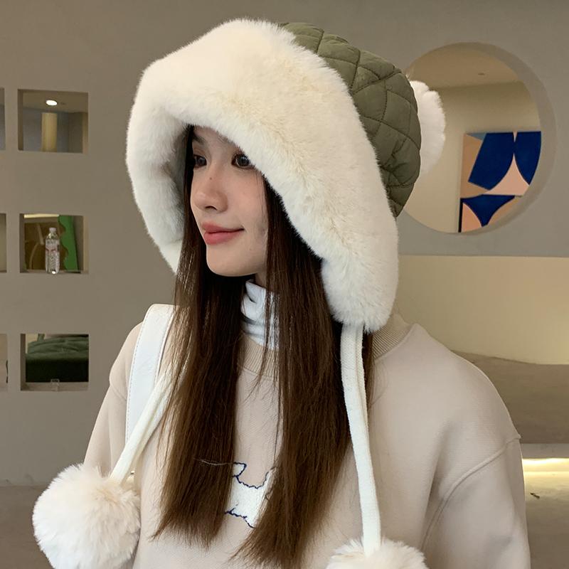 Thickening Windproof Outdoor Custom Pompom Ladies Fashion Winter Warm Cold Weather Hoodies Hats
