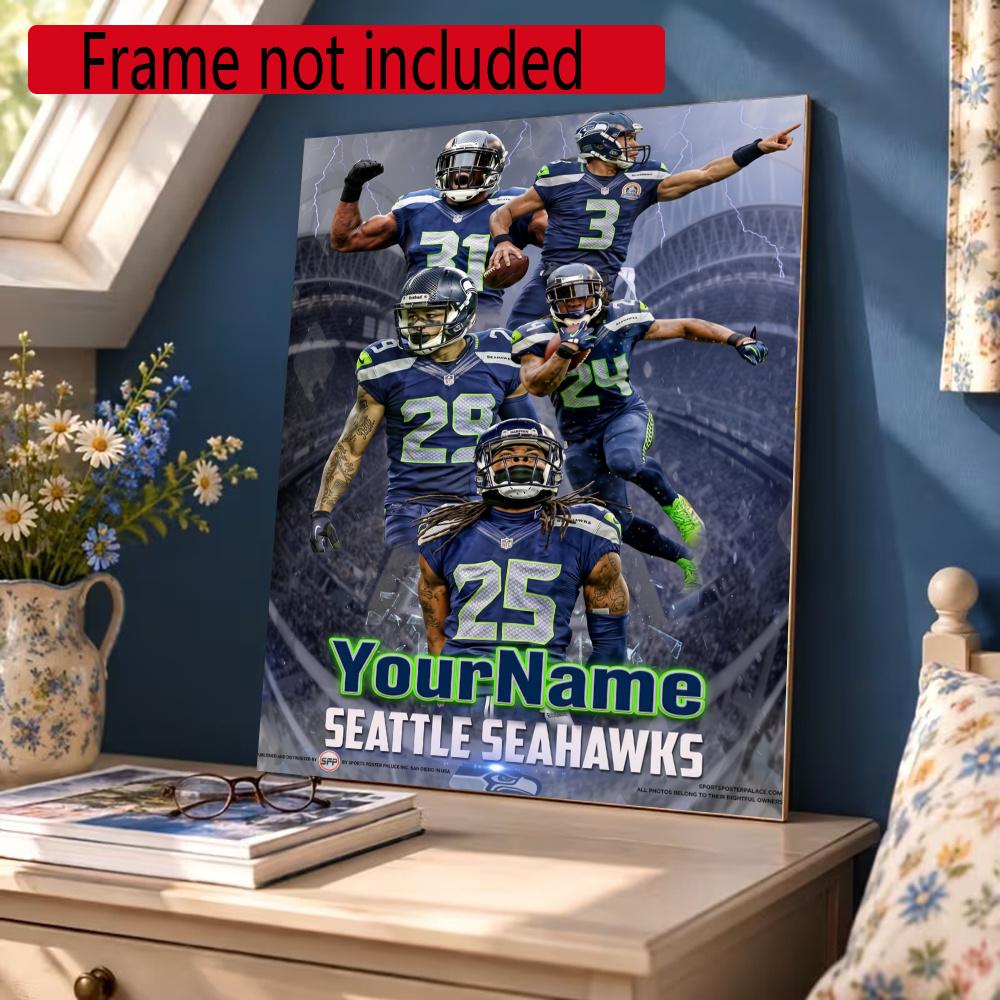 Seattle Seahawks Customize Text Diamond Painting Round Diamond Mosaic Suitable For Beginners Diamond Painting Rhinestones Gift Frameless