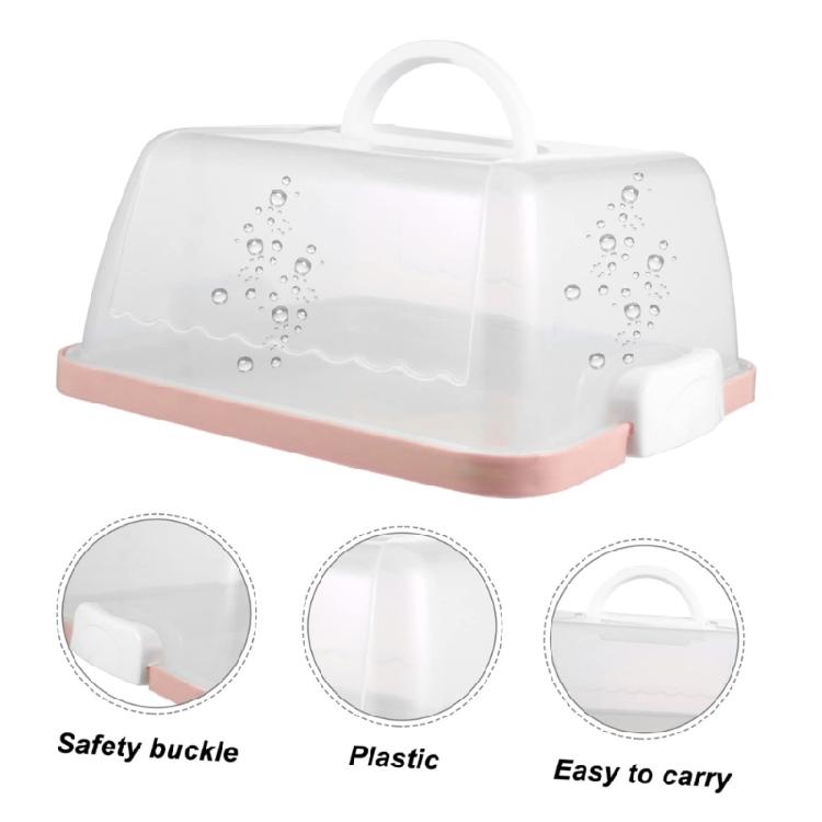 Plastic Food Storage Box For Cakes Cookie Snacks Portable Design Dessert Container Clear Lid Home Outdoor Use