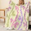 Plush Flannel Throw Blanket Machine Washable, Vibrant Wave Pattern, Soft Warm Cozy Perfect for Home, Office Naps, Christmas & Halloween