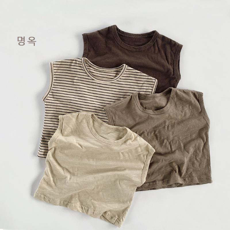 Breathable and cool bamboo cotton children's thin vest, new boys and girls inner tower vest baby tide