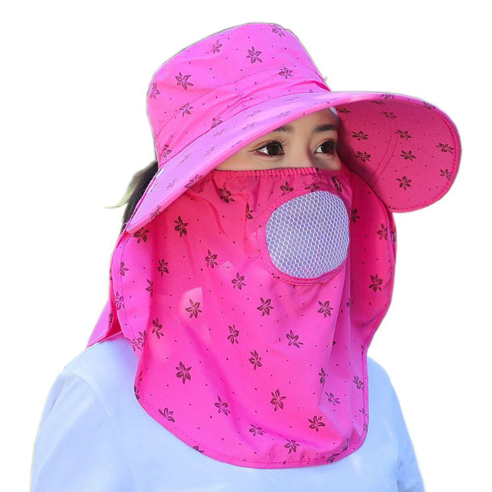 Do Farming Work Summer UV Protection Flower Print Bucket Hat Women Sun Hat With Neck Flap