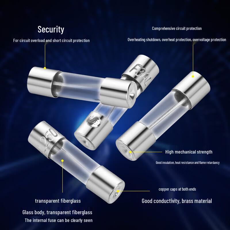 Chuangjihao 250V 5x20mm Glass Tube Fuse