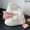 Versatile thick baseplate shoes student casual sports shoes women's summer 2025 new mesh breathable white shoes