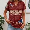 Women V Neck Short Sleeve Butterfly Print T Shirt Casual Loose Fit Lightweight Summer Top Blouse for Daily Wear