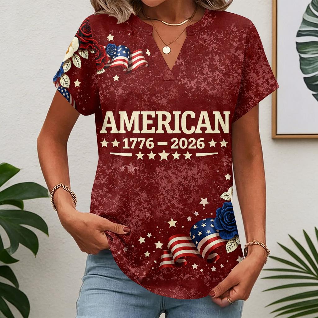 Women V Neck Short Sleeve Butterfly Print T Shirt Casual Loose Fit Lightweight Summer Top Blouse for Daily Wear