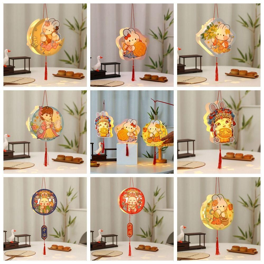 Glowing Handheld Rabbit Lantern Handmade Light-Up Bunny Lantern Photography Props