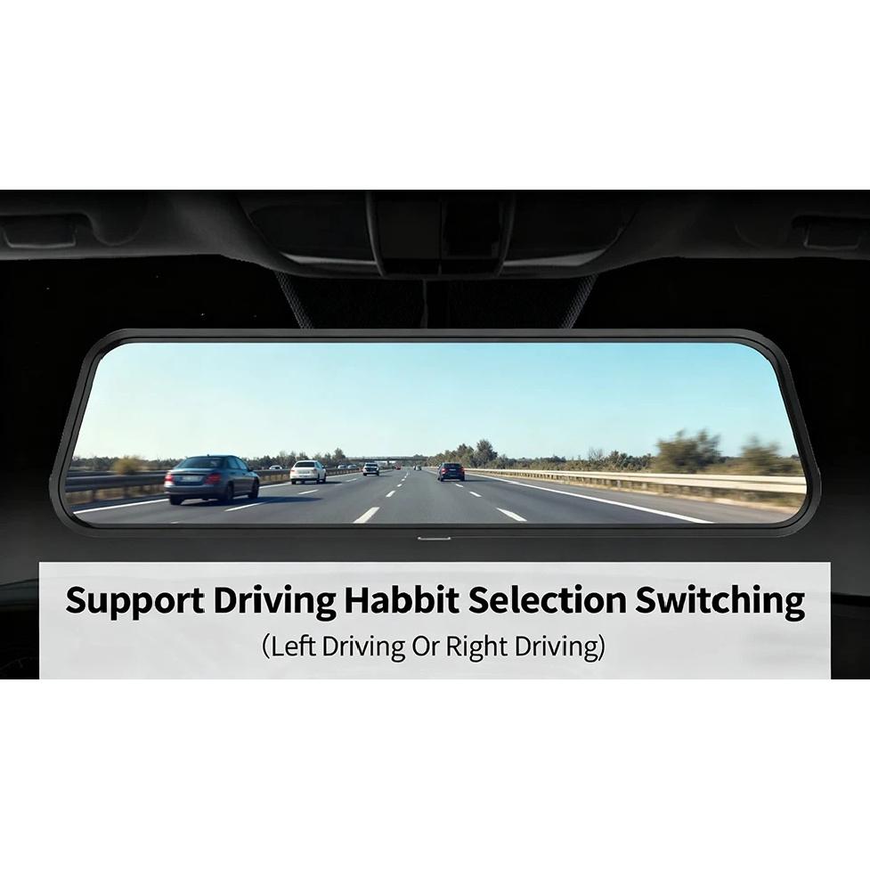 Acceo 4K Mirror Dash Cam Wireless CarPlay Android Auto Optional 1080P Rearview Camera 24H Parking Mode Loop Recording Car Camera