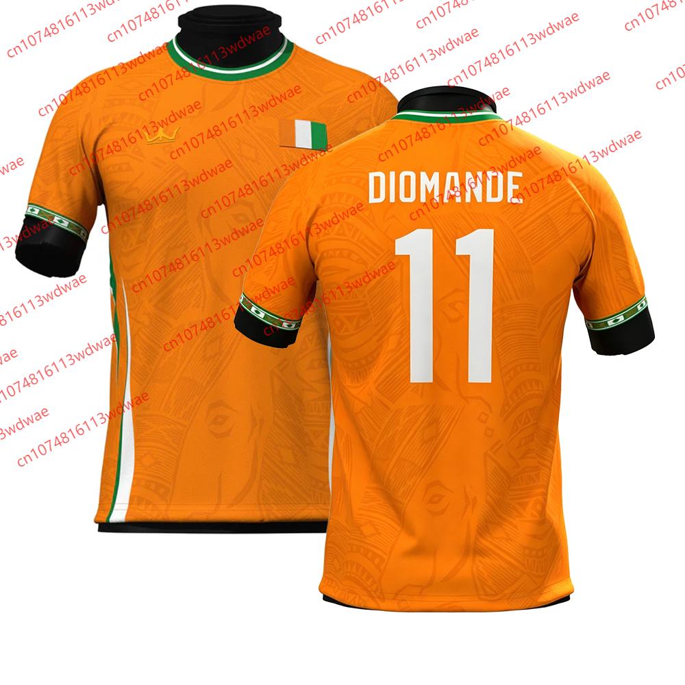 Abbigliamento Stile Costa d'Avorio Maglia da Calcio Asciugatura Rapida Diomande 11 Maglia da Calcio Estiva Edizione Allenamento T-shirt Bambino