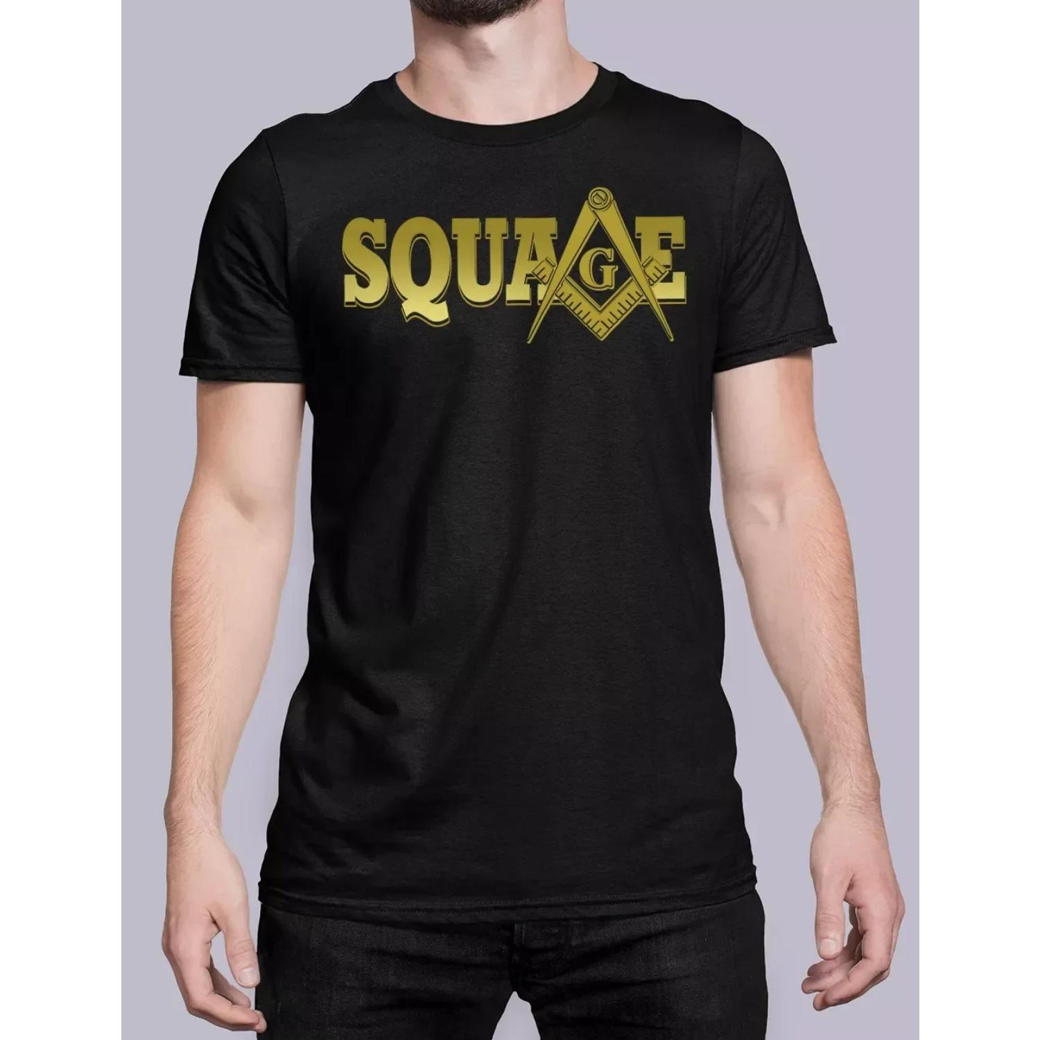 

Square Masonic Symbol T-Shirt 100% Cotton O-Neck Summer Short Sleeve Casual Mens T-shirt Size S-3XL S чёрный