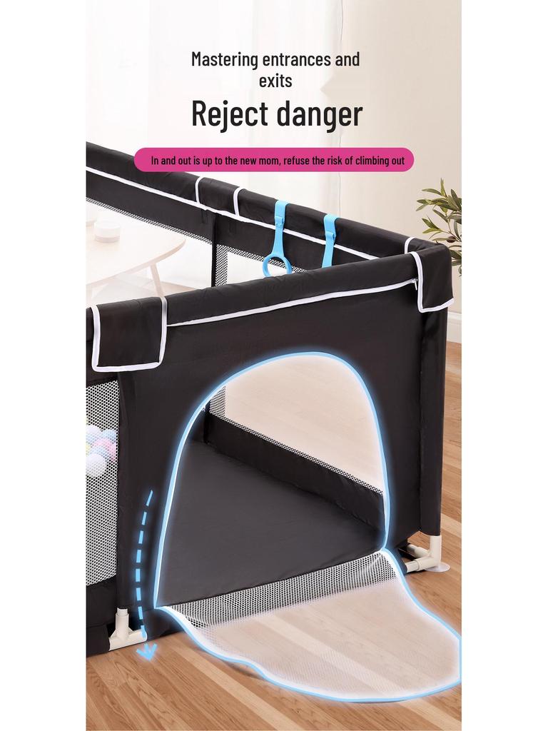 Children's Indoor Safety Play Fence with Crawling Mat - Home Playground Guardrail and Floor Barrier