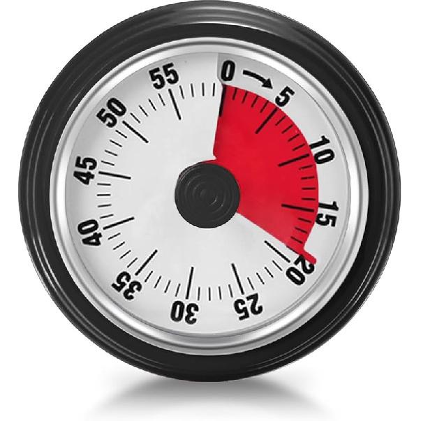 Visual Timer, Teeloray 60-Minute Countdown Timer, Kitchen Timer with Magnetic Base, Mechanical Clockwork, Ringer Alert, Time Management Tool for