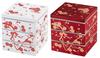Masakazu Yamato with Old Plum Blossom White Three-Tiered Box, 5.0cm, Sticker, Design,