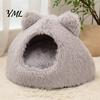 Warm Enclosed Hideaway for Indoor Cats Plush Cat Cave Bed, Hideaway, Fluffy Cozy Soft Pet Tent Burrow Bed Small Dogs Comfortable Nap Mat