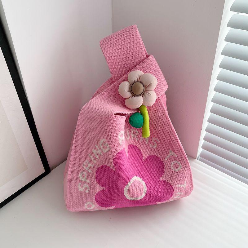 

Подарок на День учителя Подарок для свадебного компаньона Подарочная коробка Классный Подарок для подружки невесты Практичный подарок Маленький подарок Вязаная сумка Сумка на запястье Pink flower + [pink flower brooch]]