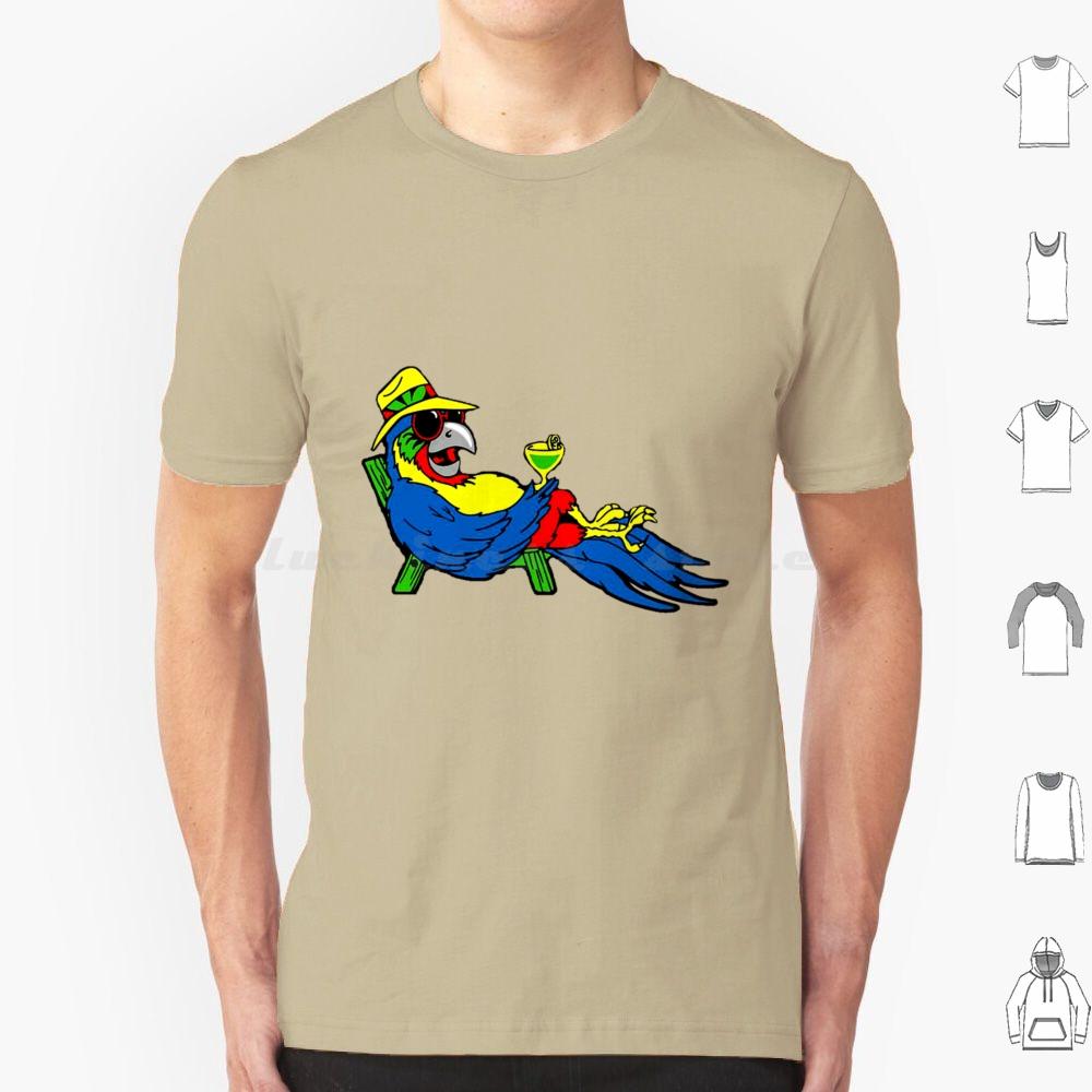 T-shirt Parrot Nyelonjor 6xl Coton Cool Jimmy Buffett Plage Parrothead Margaritaville Buffett Perroquet Surf Pirate