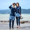 Plus Size Long Sleeve Rash Guard Set Women Men - UV Protection Surfing Snorkeling Suit With Built-in Bra Pad