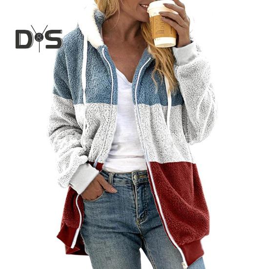 

Женское зимнее пальто, цветная толстая плюшевая куртка с капюшоном, длинными рукавами, эластичными манжетами и подолом на завязках, верхняя одежда для холодной погоды M вино красного