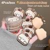 Set di 4 Mini Puff per Trucco per Dita Uso Doppio Asciutto e Bagnato Spugne Morbide per Fondotinta Cushion Applicatore Cosmetico Strumenti per Trucco