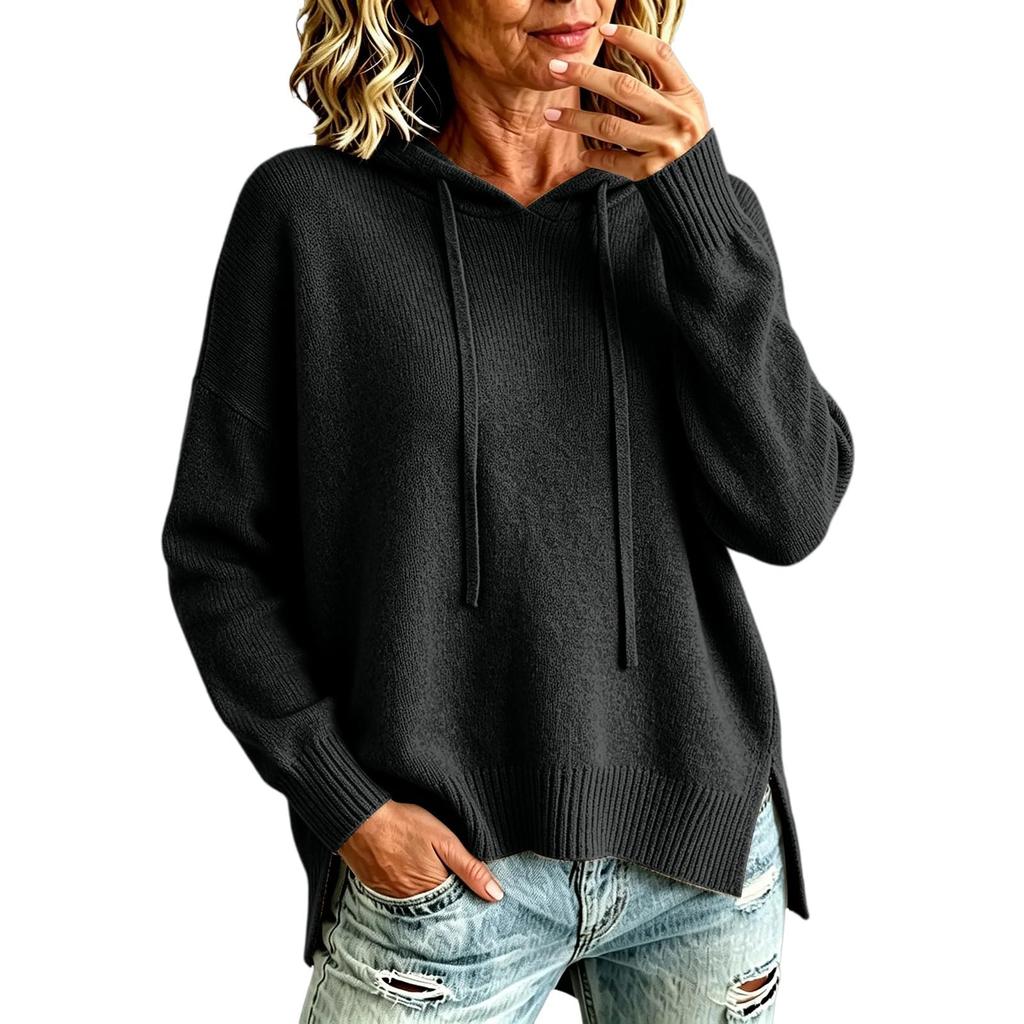 Women's Fashion Pullover Sweatshirt, Color Long Sleeve Neck Casual Top