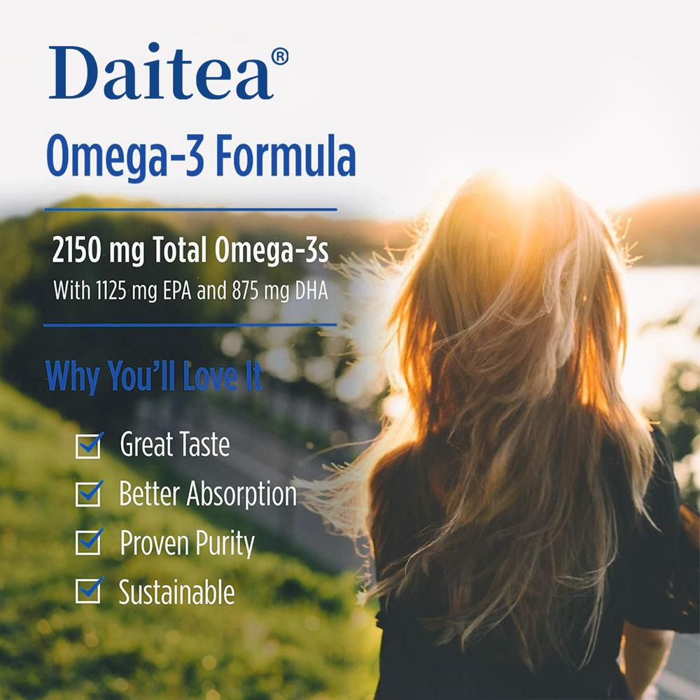 Omega-3 2150 mg Nahrungsergänzungsmittel, mit 1125 mg EPA und 875 mg DHA, 120 Weichkapseln pro Flasche